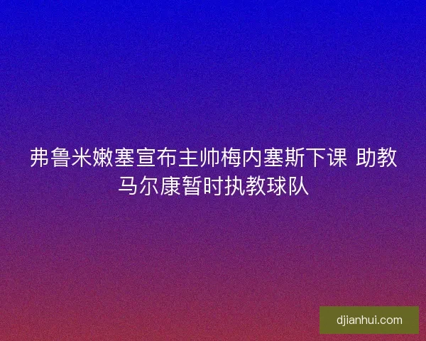 弗鲁米嫩塞宣布主帅梅内塞斯下课 助教马尔康暂时执教球队