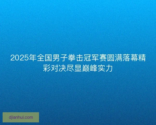 2025年全国男子拳击冠军赛圆满落幕精彩对决尽显巅峰实力