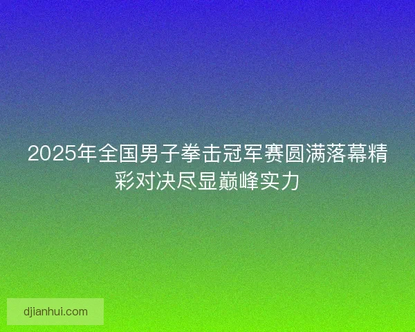 2025年全国男子拳击冠军赛圆满落幕精彩对决尽显巅峰实力