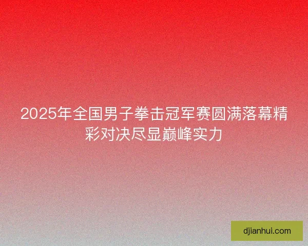 2025年全国男子拳击冠军赛圆满落幕精彩对决尽显巅峰实力