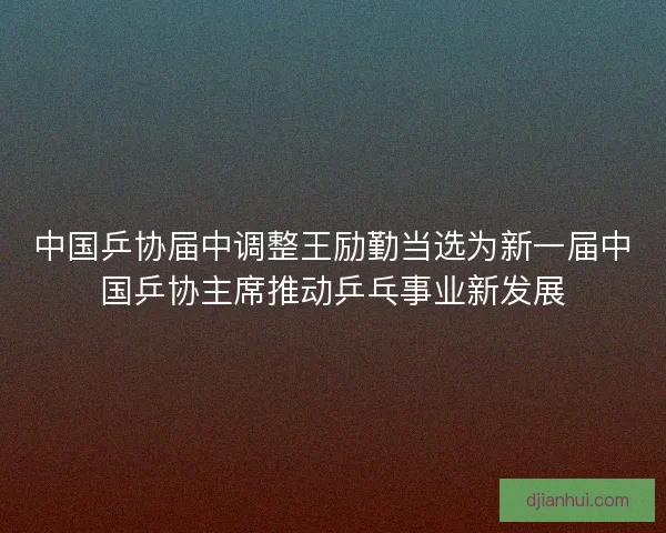 中国乒协届中调整王励勤当选为新一届中国乒协主席推动乒乓事业新发展